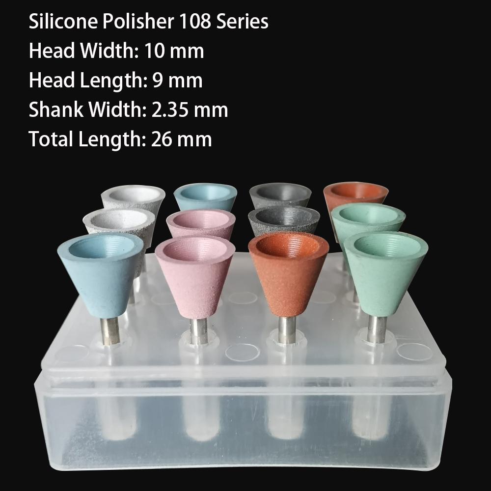 Jnsur Dental Dentistry Polishing Kit 12Pcs Silicone Grinding Heads For Low Speed Handpiece Ceramic/Composite/Metal/Alloy Teeth
