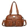 2025 New Women's Handbag Casual Commuter Multi Pocket Single Shoulder Middle Aged Mom's Bag Soft Leather Versatile Crossbody Bag