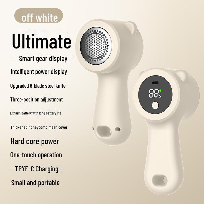 IQ Bear Hairball Trimmer: Rechargeable, Portable 2-in-1 Hair Remover with Digital Display for Household Use