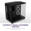 Boîtier moyen-tour - nzxt - h6 flow rgb - double chambre - 3 ventilateurs 120 mm rgb - noir