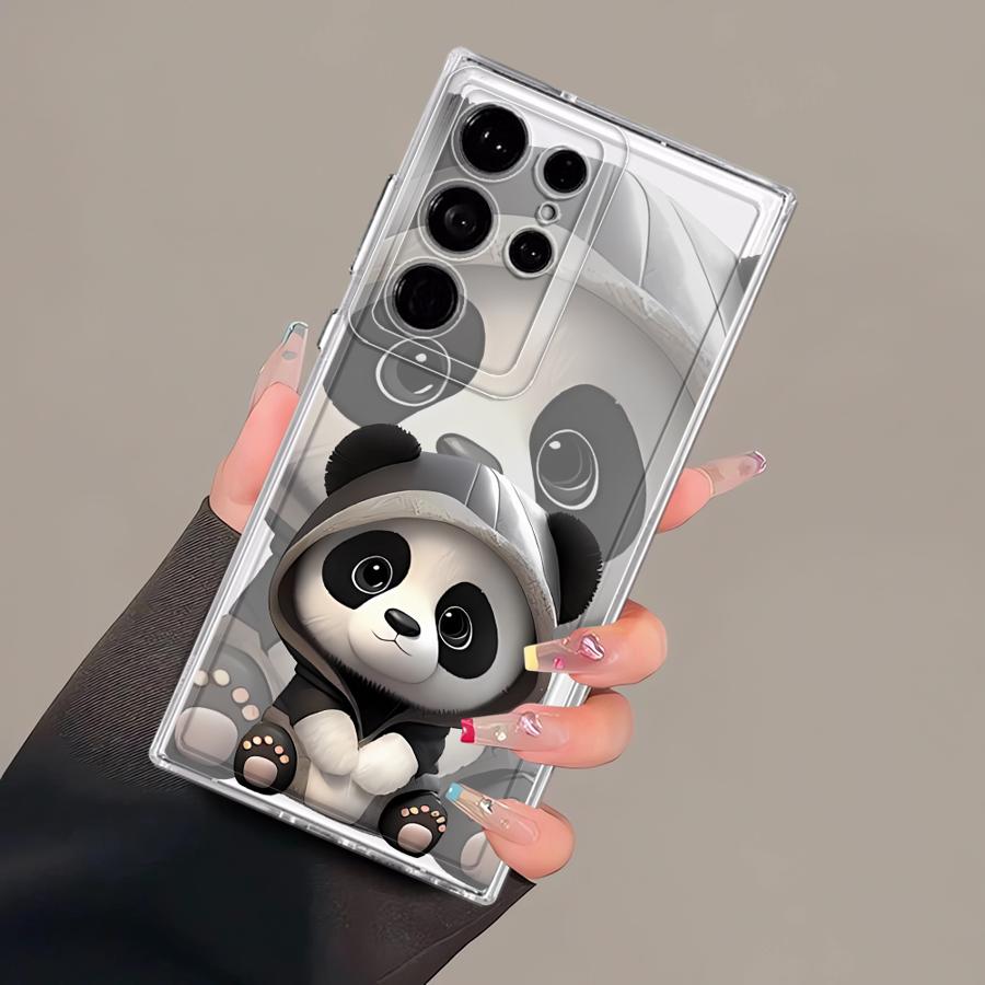 Coque de téléphone pour Samsung Galaxy S26 S20 Plus S21 S25 Edge S23 Ultra Note 20 Ultra 10 S24 S22 FE Panda Mignon