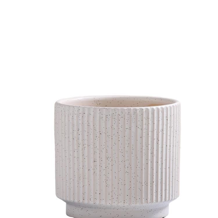 Luxury White Ceramic Hanging Flower Pot Set for Orchids and Money Trees in Living Room