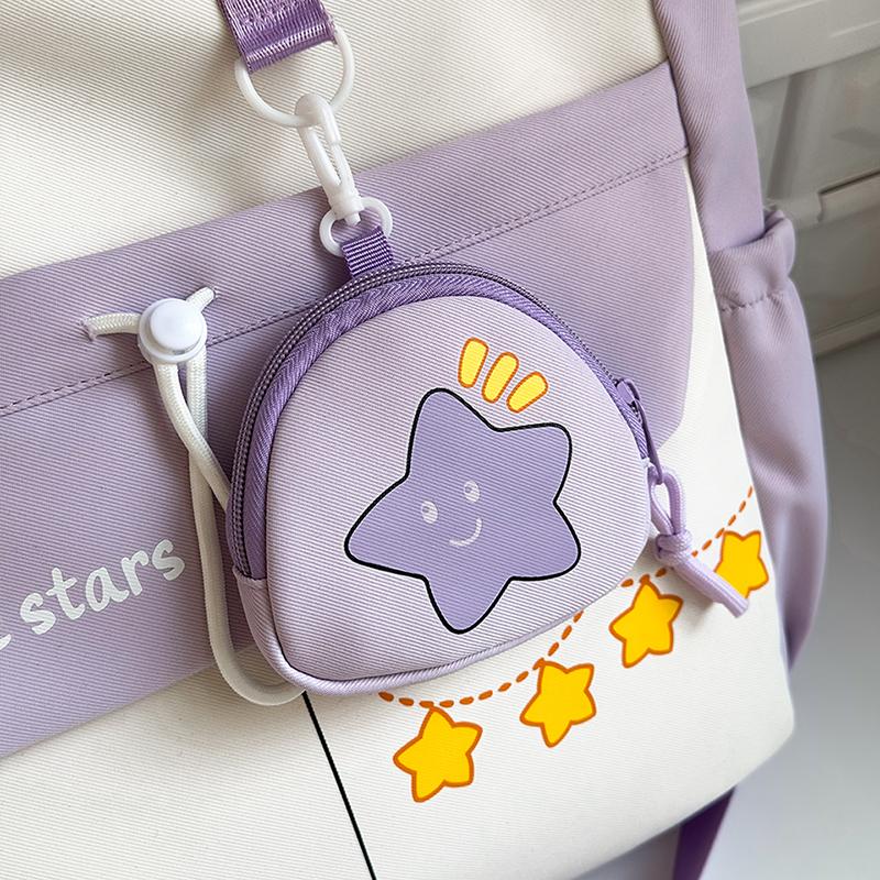 Contrast Large Capacity Tote Bag Student Crossbody Bag Girls Star Print Shoulder Bag