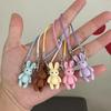Cute Cartoon Mini Bunny Pendant Dollhouse Accessories For Plush Doll Neck Decoration Kawaii Rabbit Model Charms Dress Up Toy