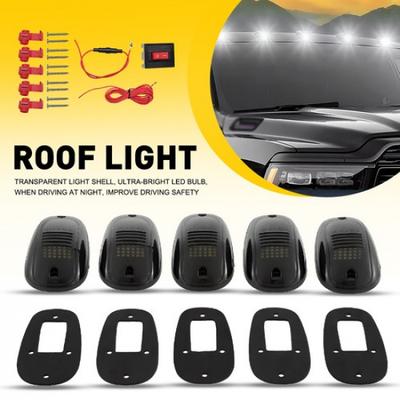 White 16LED Marker Cab Roof Running Light Smoked Lens for 4x4 SUV Jeep RV Truck