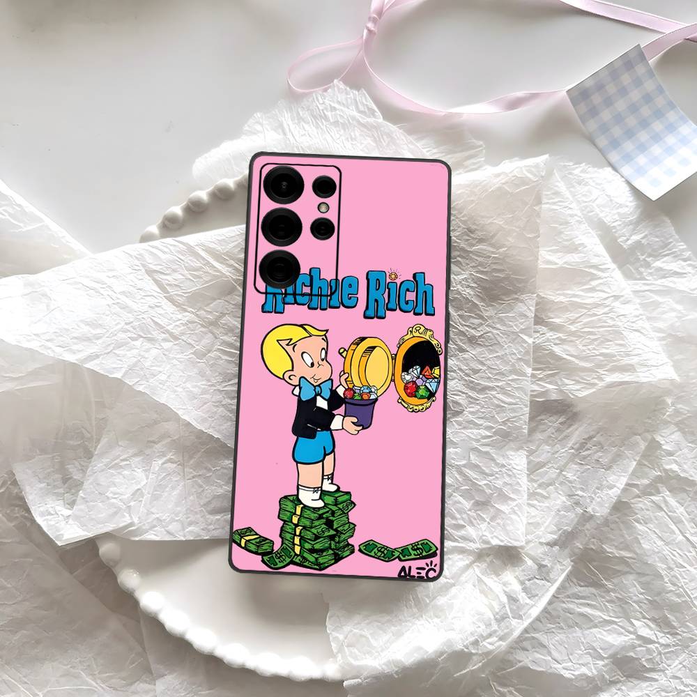 Cartoon Richie Rich Phone Case For Samsung S 24 Fe 25 Ultra Plus 20 Lite 21 30 22 23 24 22 Ultra 5G Fundas