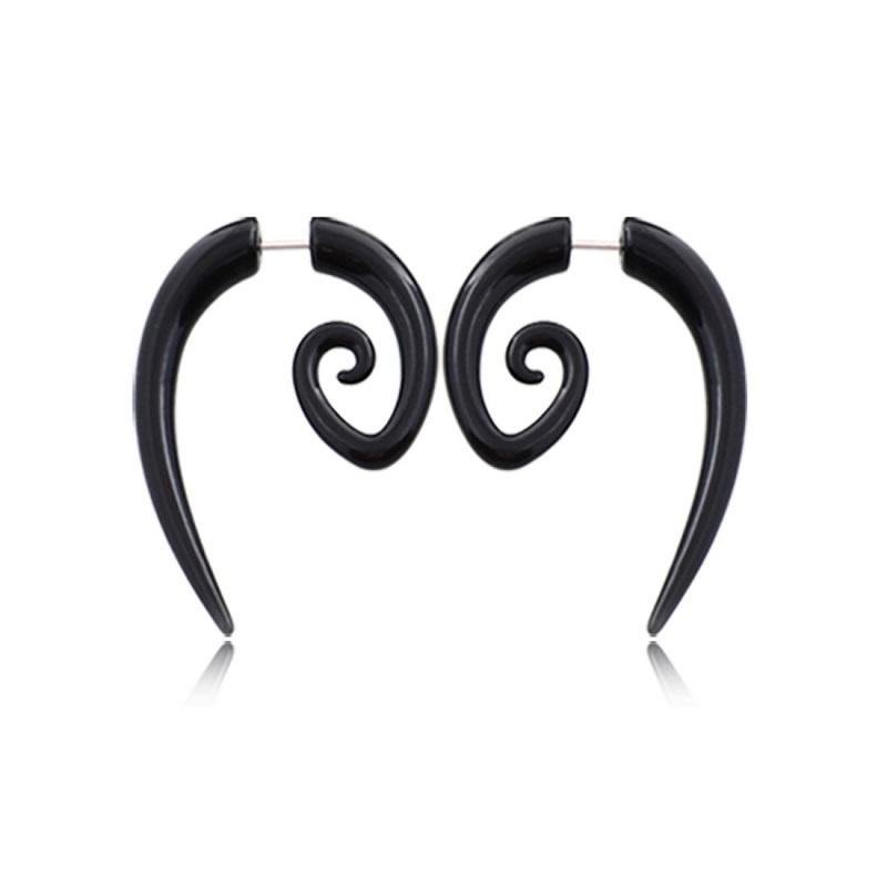 1 Pair Gothic Creative Black-color Acrylic Earrings For Women Men Punk Hip Hop Party Jewelry