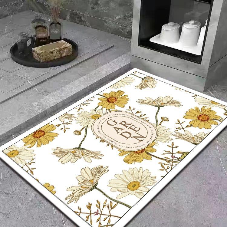 Light luxury diatom mud floor mat, bathroom entry door toilet absorbent bathroom mat, household toilet non-slip floor mat