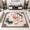 Lotus Area Rug Non-slip Washable Flower Indoor Floor Mat Chinese Style Lotus Carpet Living Room Bedroom Office Home Decoration
