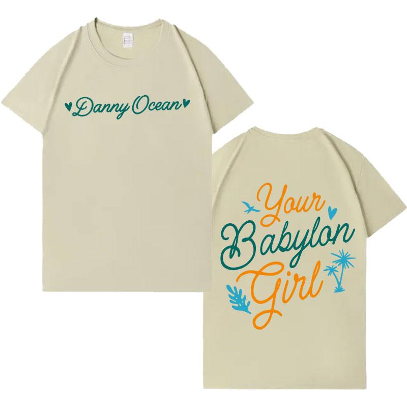 Rapper Danny Ocean New Album Double Sided Print Harajuku Oversized Short Sleeve TShirt Mens Crewneck Y2K Cozy Tshirt Streetwear