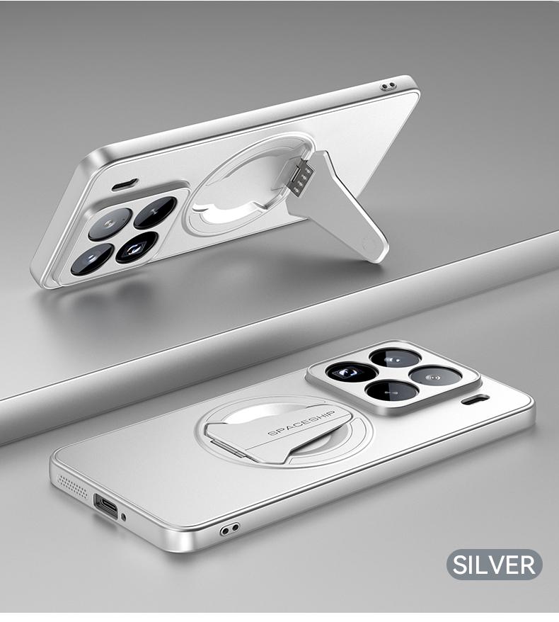 For Xiaomi 15 15S 14 Pro Ultra Case Magnetic Suction Metallic Colors Spacecraft Style Kickstand Soft Plating Cover Shell