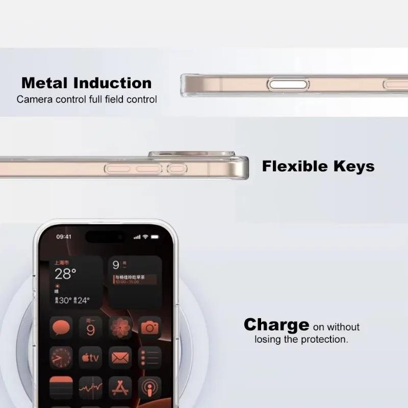 Camera Control Button Clear Magnetic Macsafe Case for IPhone 16 Pro Max Plus 16Pro 16Plus 16ProMax Magsafe Cover
