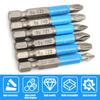 6/12x Hex Shank Screwdriver Bit Set PH1 PH2 PH3 PZ1 PZ2 PZ3 Head Anti Slip Teeth Hardware Electrical DIY Repair Accessories