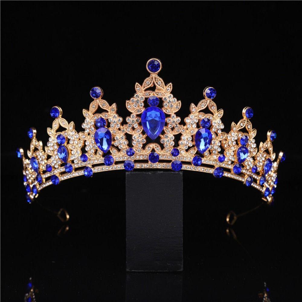 Shiny Bridal Jewelry Sets Baroque Style Crystal Headdress Tiara Earrings Necklace  Pageant