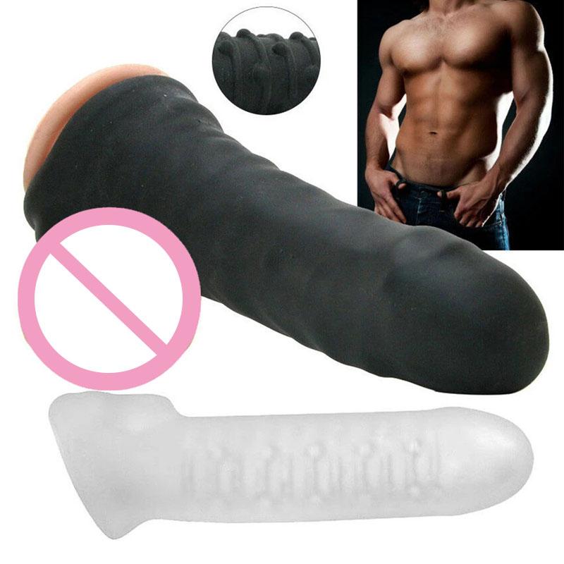 Penis Enlargement Sleeve Thicken Peins Extender Sleeve Soft Lock Sperm Cock Ring Sex Toys for Men Sex Products Penis Enlarger