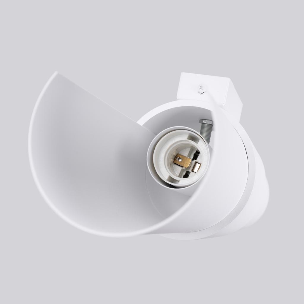 Kinkiet Ścienny Nowoczesny Biały Okrągły Pionowy Obrotowy Klosz Do Salonu Przedpokoju 2Xe27 15W Flash Sollux Lighting