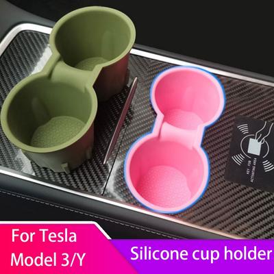 Suporte de copo do carro para tesla modelo 3 modelo y silicone console central caixa armazenamento modelo y 2023 acessórios interior