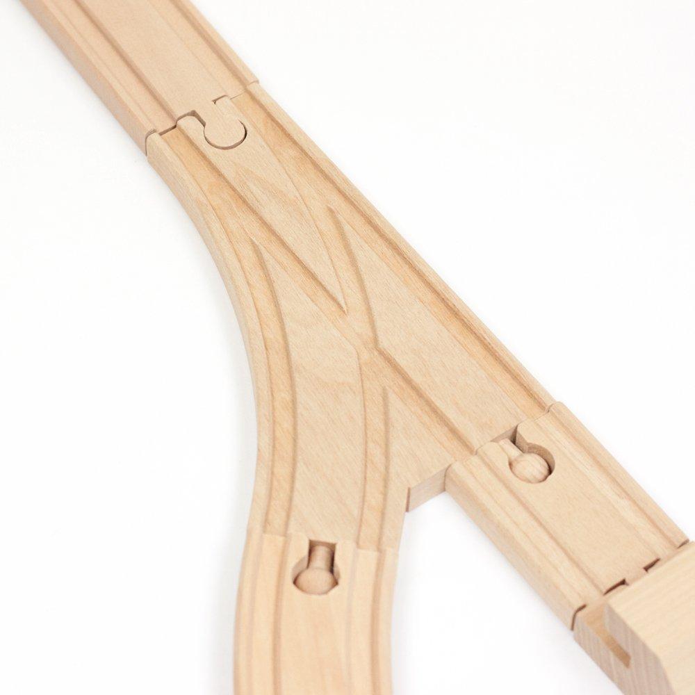 Maxim Holzschienen-Set Serie Y-förmige Bogenweiche, 2-teiliges Set