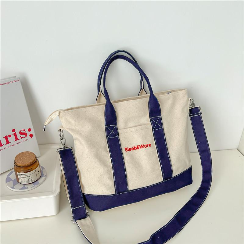 Urban Style Small Canvas Handbag With Zipper Closure For Commuting And Leisure