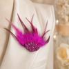 Gothic Style Rhinestone Feather Brooch Handmade Shoulder Strap Boutonnieres Flowers  Dance Costume
