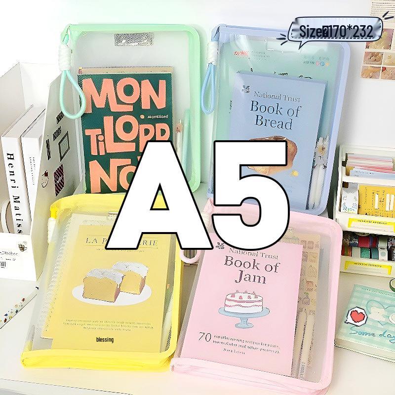 Large Capacity Waterproof A4 Macaron File Bag with Zipper