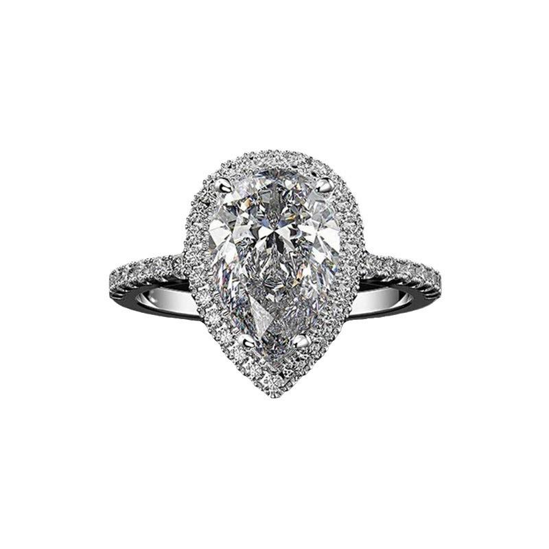 Cao Shi Teardrop Zircon Wedding Ring for Women