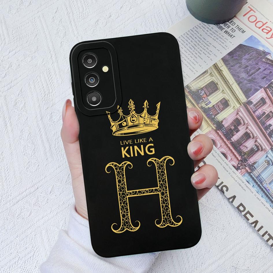 Case For Samsung Galaxy A02 A03S A13 A14 4G 5G A31 A51 A71 A24 Luxury Silicone Soft TPU Cover A-Z Letters For Samsung Galaxy A10S 20S Phone Bumper