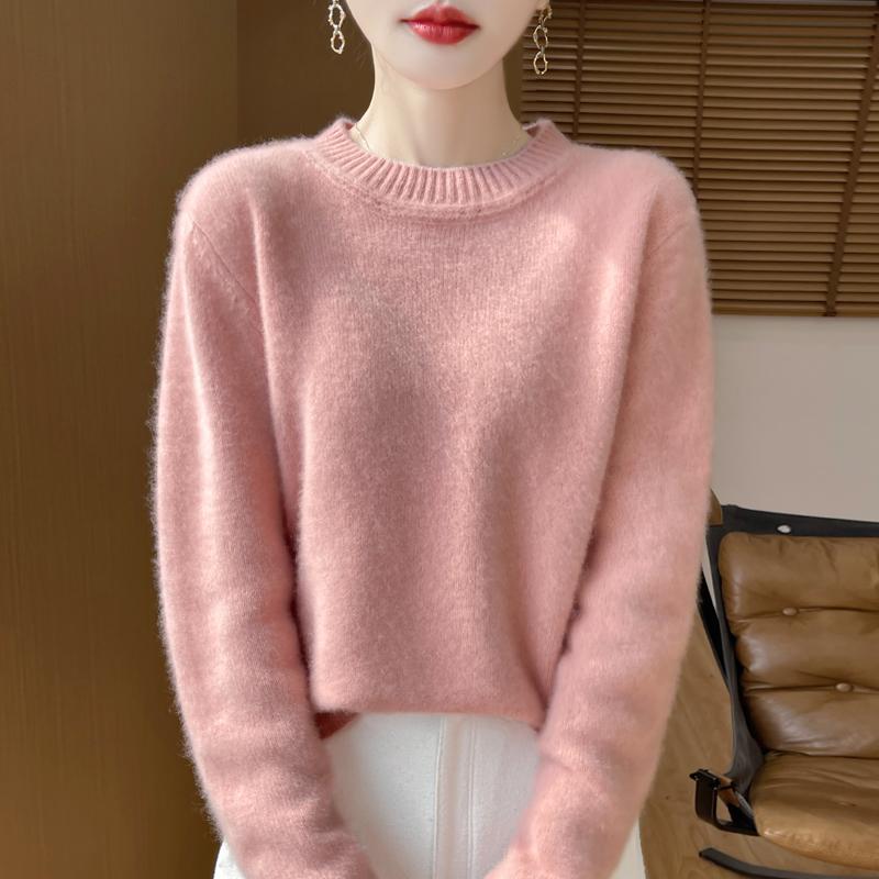 Women's Cashmere Sweater Qinghe Cashmere 30% Cashmere 70% Wool Autumn and Winter Pullover Warm and Fashionable