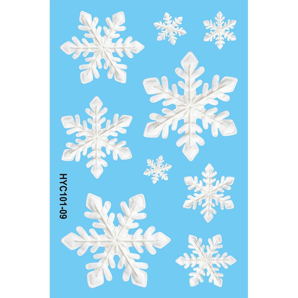 9Pcs Removable Christmas Window Stickers Christmas Static Stickers Bathroom Glass Decor