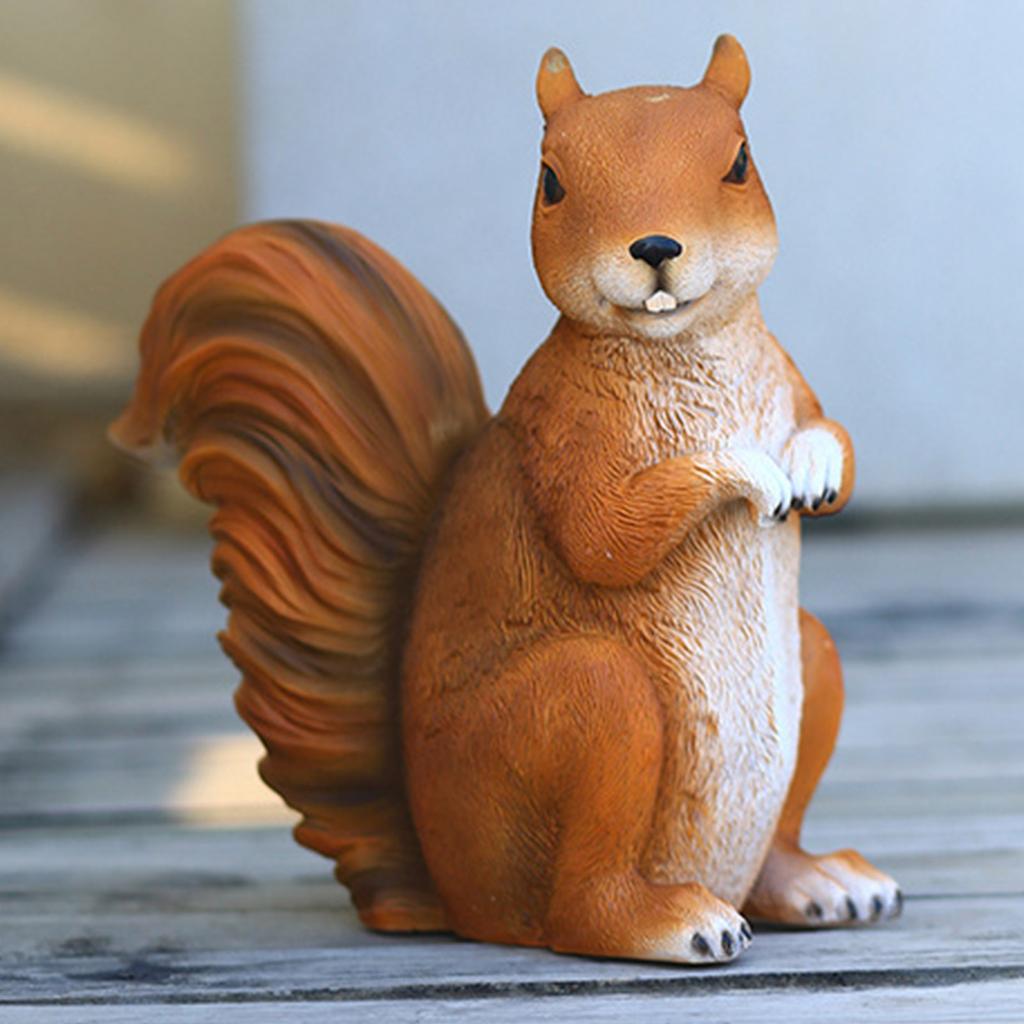 Creative Craft Resin Squirrel Figurine Decoration Funny Squirrel Sculpture Statue Animal Collectible Figurines