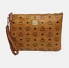 [Gebraucht] Monogramm-Print Reißverschluss Kunstleder Clutch Tasche Mittel - Gut #1NG942L