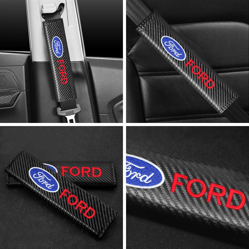 AJLSV1 2pcs Car Styling Seat Belt Covers Shoulder Protector Pad For Ford Ranger S-Max Focus Galaxy Mondeo Transit Tourneo Custom Ranger