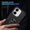 For Xiaomi Redmi 13C 5G/13C 4G/13R 5G/Poco C65 4G/Poco M6 5G Case PC+TPU Drop Defend Phone Cover with Ring Kickstand