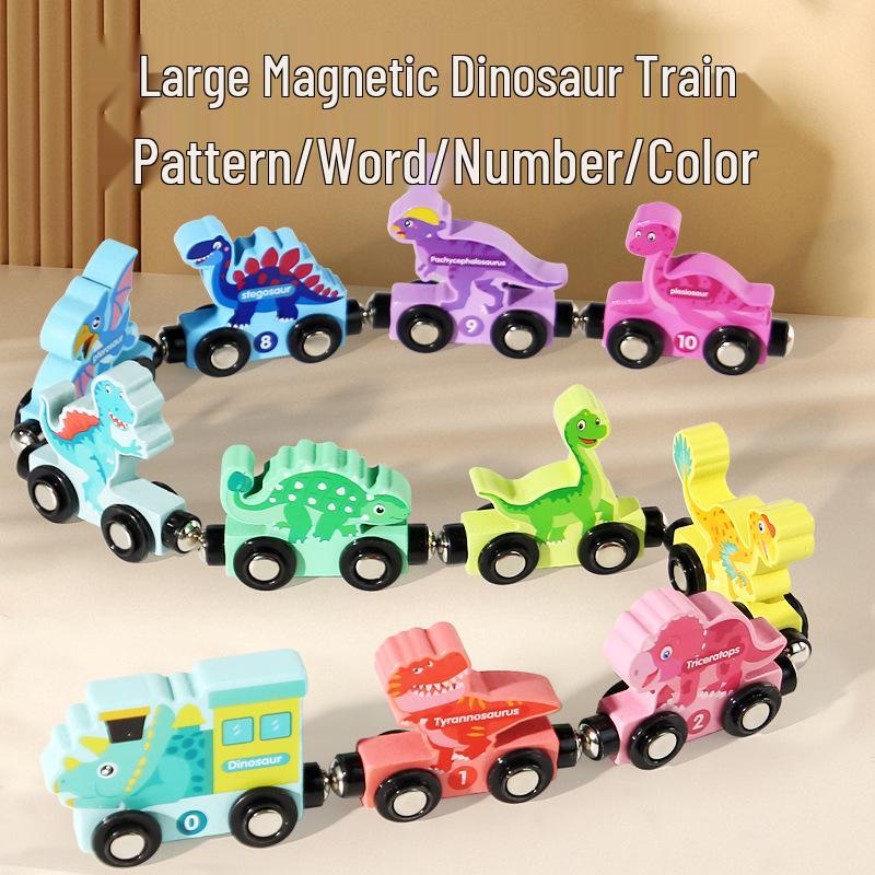 

Dinosaur Magnetic Train Toy - Educational Building Blocks for Kids Ages 1-6