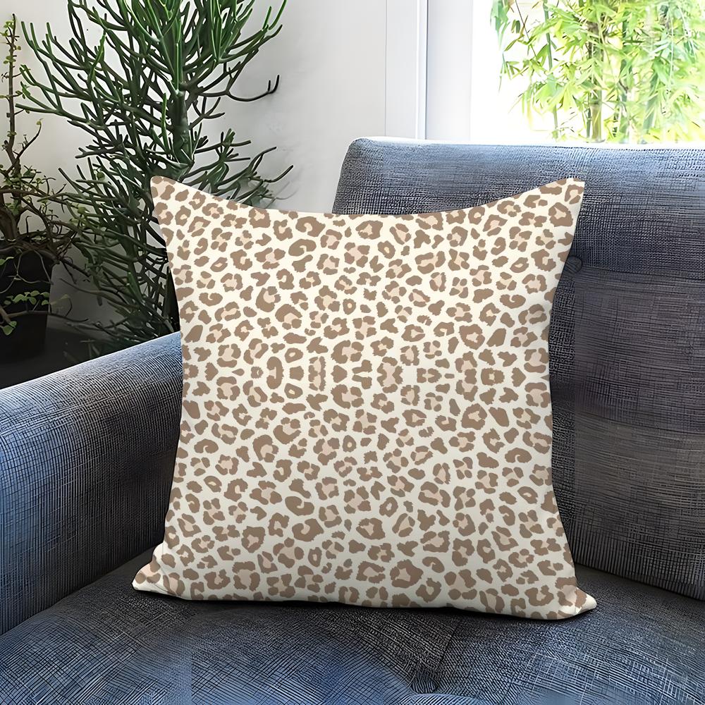 Leopard print pattern Cushion Cover Comfortable Reversible Pillow Cover Ideal for Car Sofa Bedroom Beyond