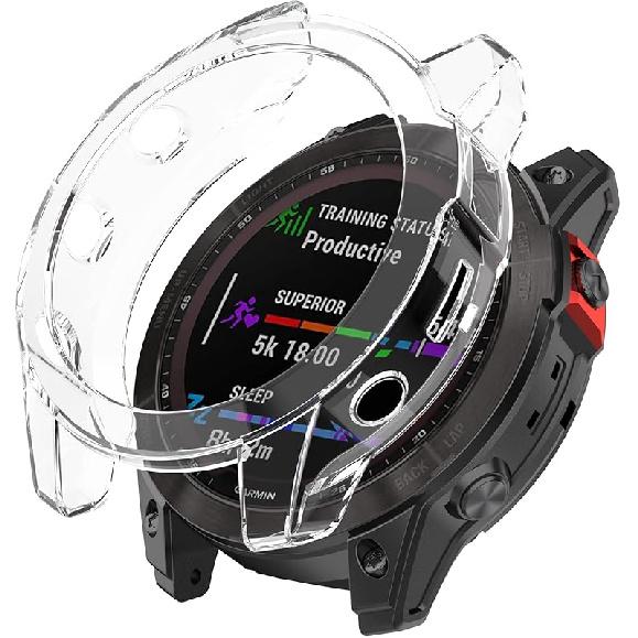 

REYDA 2 шт. Чохол для годинника, сумісний з Garmin Epix 2, Ультратонкий м який силіконовий бампер з ТПУ, Ударостійкий, Протиударний, Рамка-оболонка Transparent White-2PCS