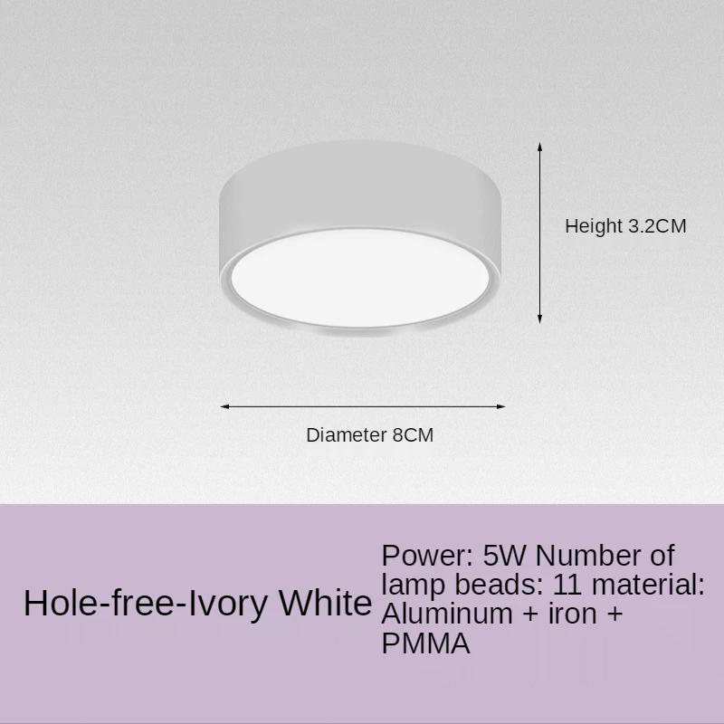Surface Mounted Downlight LED Indoor Lighting Small Ceiling Light Round Living Room Spotlight Three-color Ultra-thin Downlight