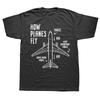 Novelty How Planes Fly Engineer Pilot Airplane T-Shirt Mens Short Sleeves Printed Fly Heartbeat T Shirts Top Casual Hip Hop -...