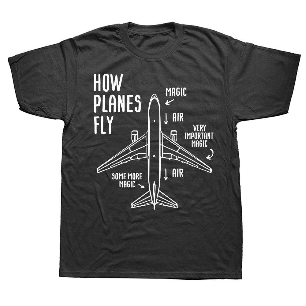 Novelty How Planes Fly Engineer Pilot Airplane T-Shirt Mens Short Sleeves Printed Fly Heartbeat T Shirts Top Casual Hip Hop -... S разноцветный