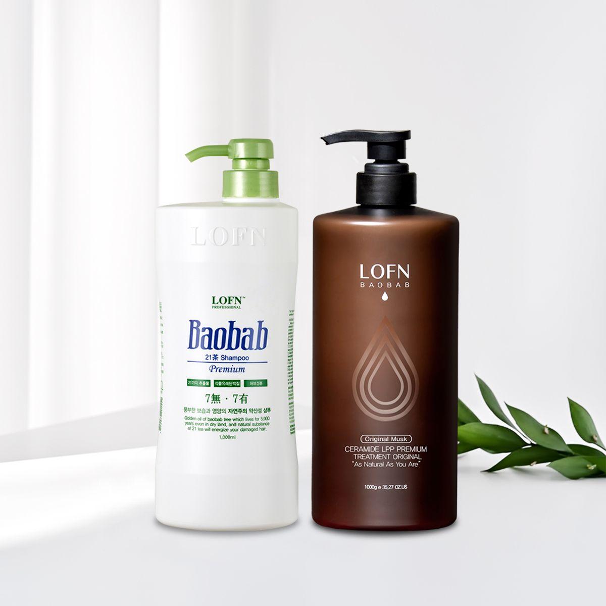 Baobab Ceramide LPP Premium Hair Treatment Original 1000g (Select one of 3 scents) + Premium 21st Dry Hair (Mildly Acidic) Shampoo 1000ml 1 Oriental musk scent