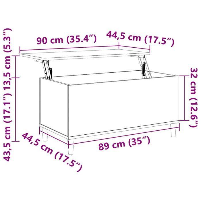 819587 vidaXL Table basse Chêne marron 90x44,5x45 cm Bois d'ingénierie