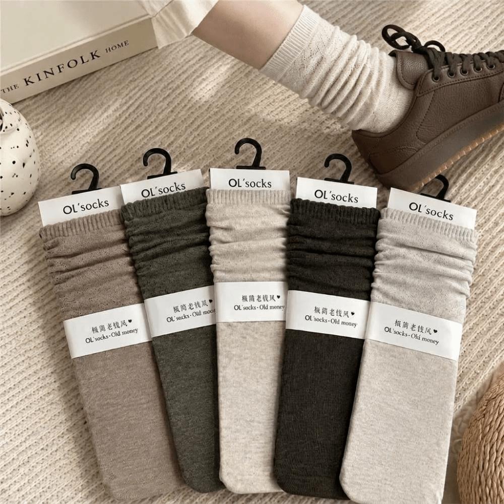 Daily Outfit Slouch Mid Calf Socks Polyester Korean Style Casual Socks Classic Crew Socks Summer