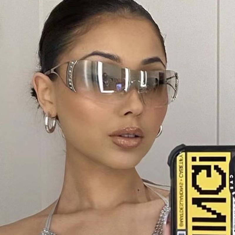 Persönlichkeit Quadratische Sonnenbrille Damen Herren Randlos Sonnenbrille Weiblich Männlich Designer Marke Klassisch Reise Outdoor