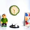 Wall Clock Living Room Wall-mounted Silent Clock Modern Simple Green and Orange Color Home Clock Decorative Clock