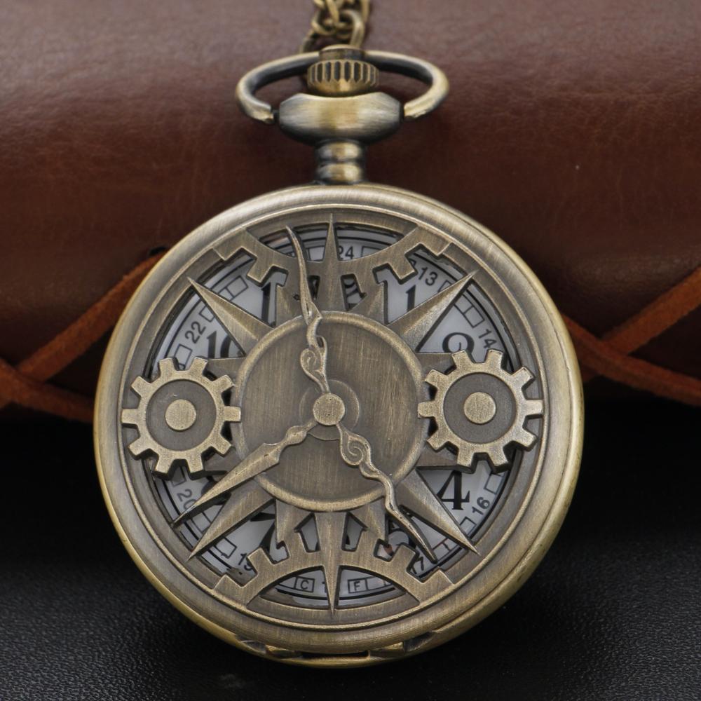 New Bronze in Wonderland Theme Quartz Pocket Watch Pendant Pocket Necklace Watches with FOB Chain Gifts Dropshipping