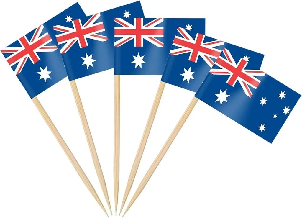Thailand Toothpick Flags Picks, 100 Pcs Small Tiny Croatia Cupcake Toppers Stick Flags Double-sided for World Cup, National Day