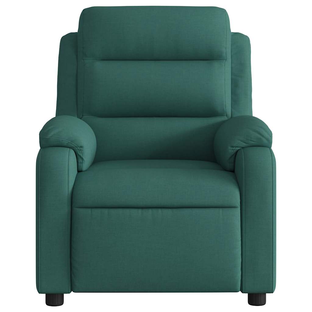 Electric Recliner Chair Dark Green Fabric