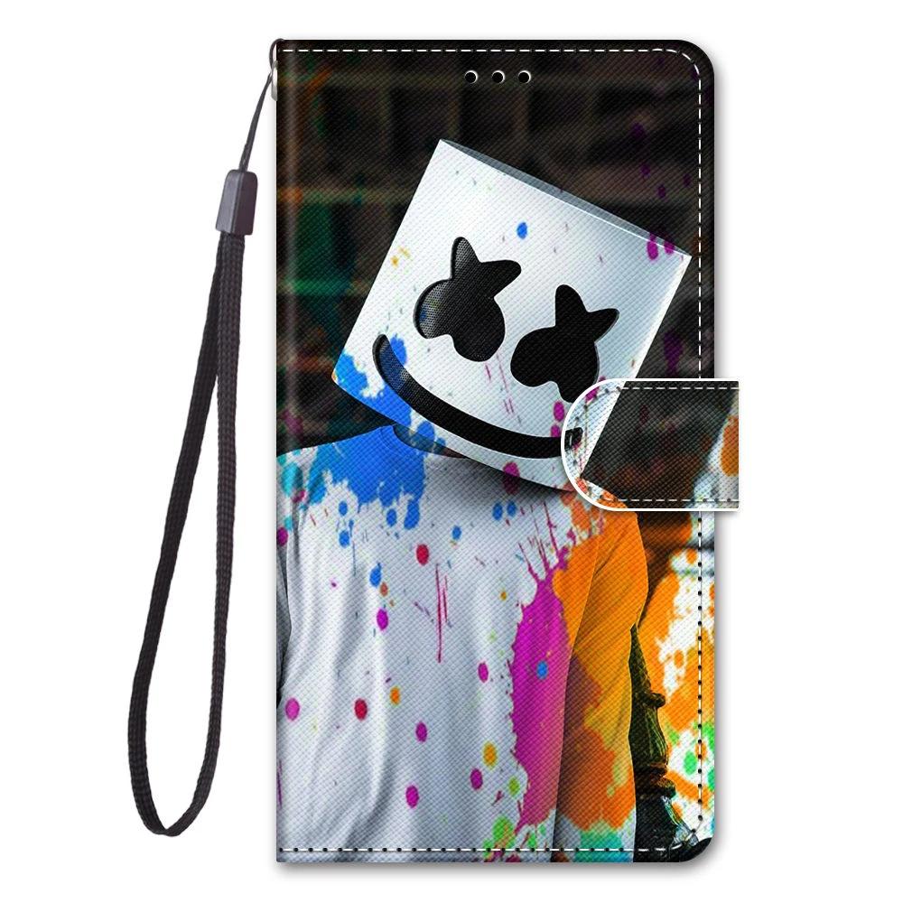 Leather Flip Phone Case For Xiaomi Redmi Note 7 8 Pro 8T 9 Pro 9S Lion Cat Flower Butterfly Painted Wallet Card Holder Cover