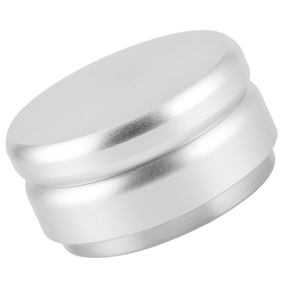 Verstellbarer Kaffeetamper aus Edelstahl Flache Basis Kaffeepulververteiler Nivellierwerkzeug für Zuhause Büro Silber