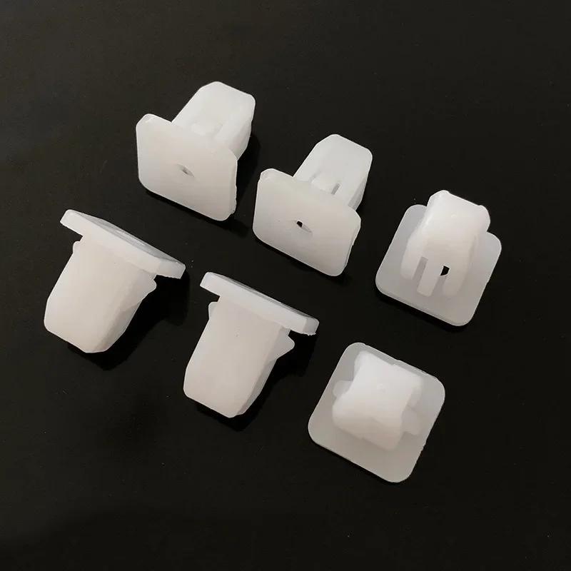 20/50/200pcs White Square Fasteners for Car, Rivet Retainer Clips for Car Bumpers, Car Door Embellishment Panel Clip